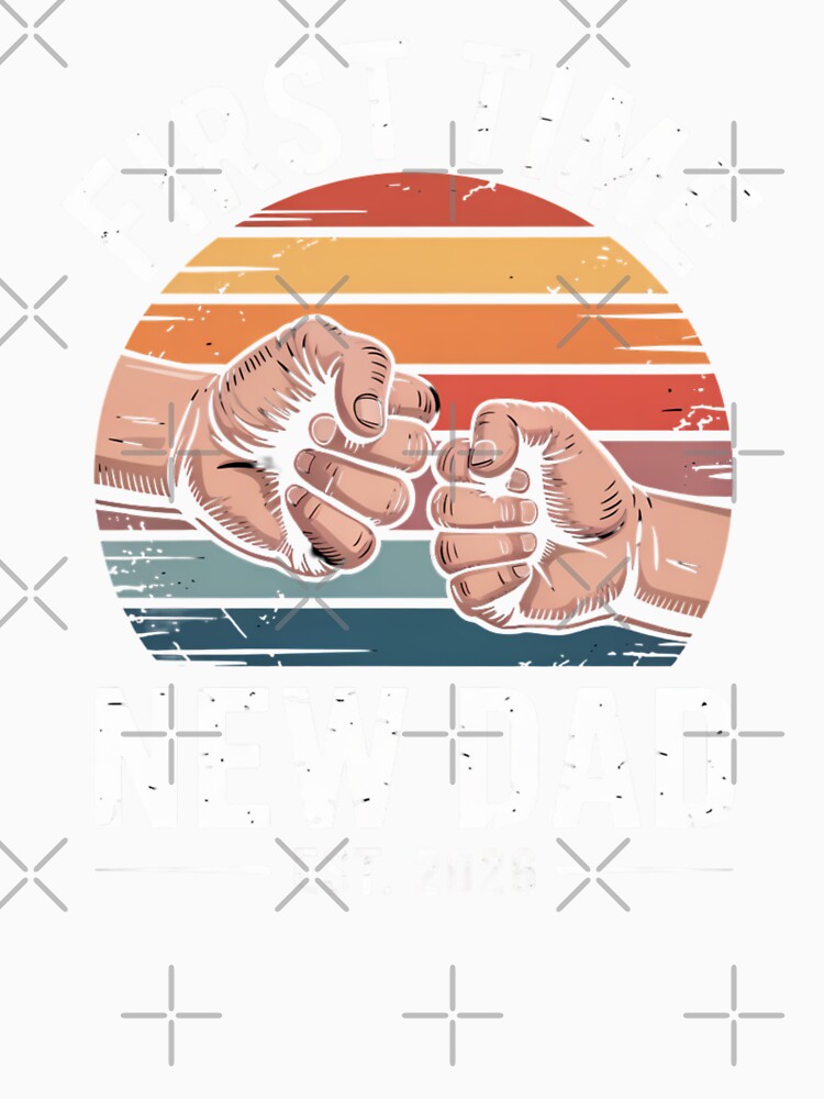 First Time New Dad Est 2026 Retro Fist Bump Fatherhood Announcement by Gogetgiggles
