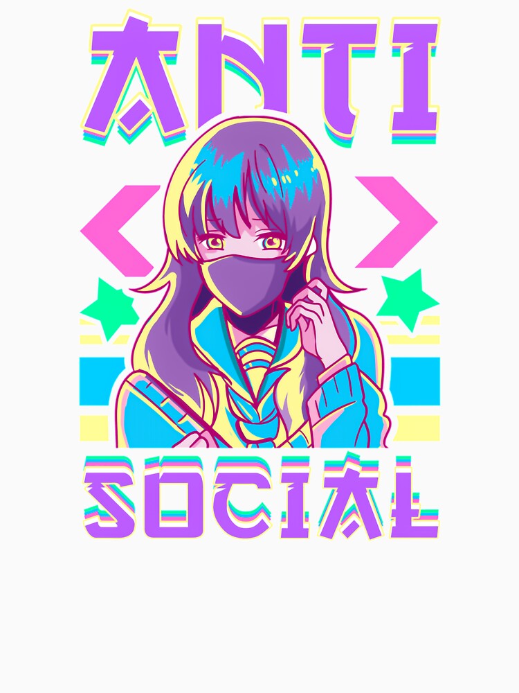 Anti Social Vaporwave Anime Cute Girl Japanese Antisocial by Hitagivapor