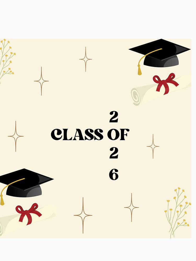 ​Aesthetic Class of 2026 Retro Graduation Art by NinaVibeStudio
