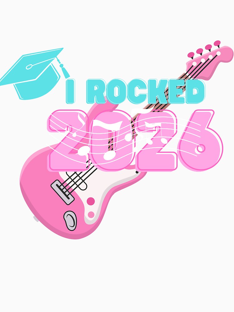 I Rocked Retro pastel Class of 2026 guitar (print on dark) by Cottageshop