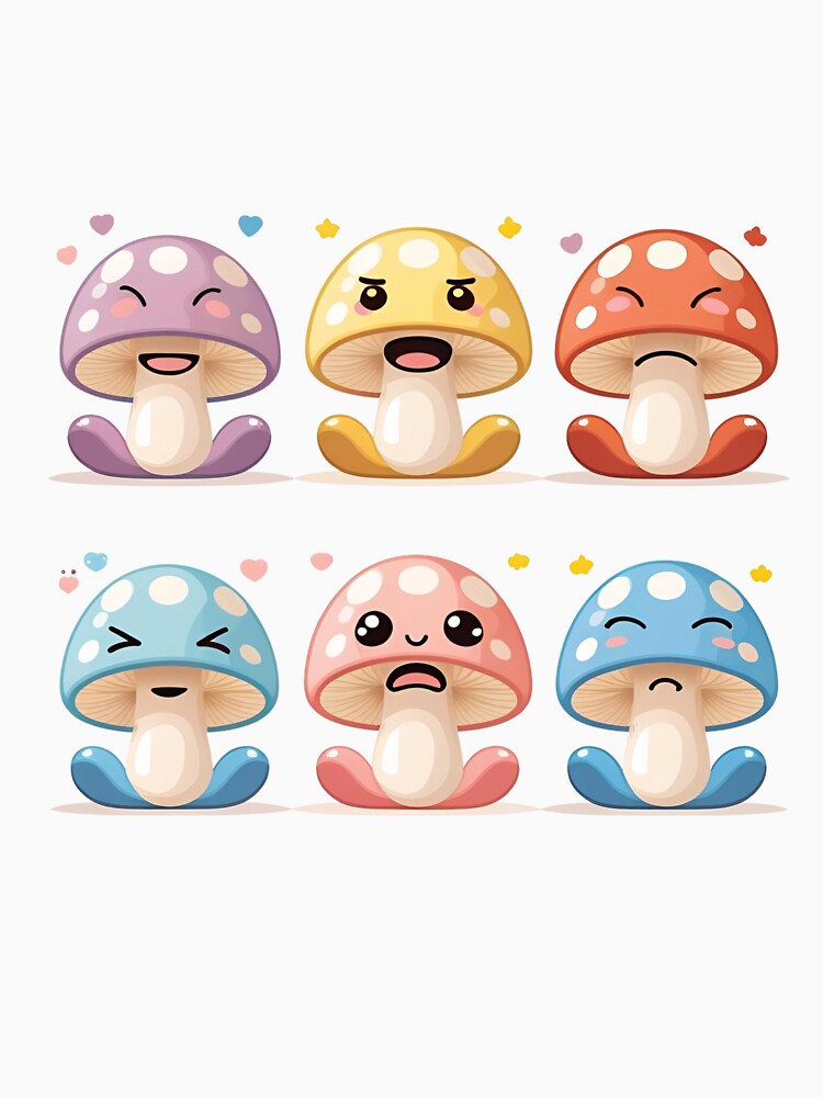 Moodshrooms – Kawaii Mushroom Emotions Sticker by modishwelt