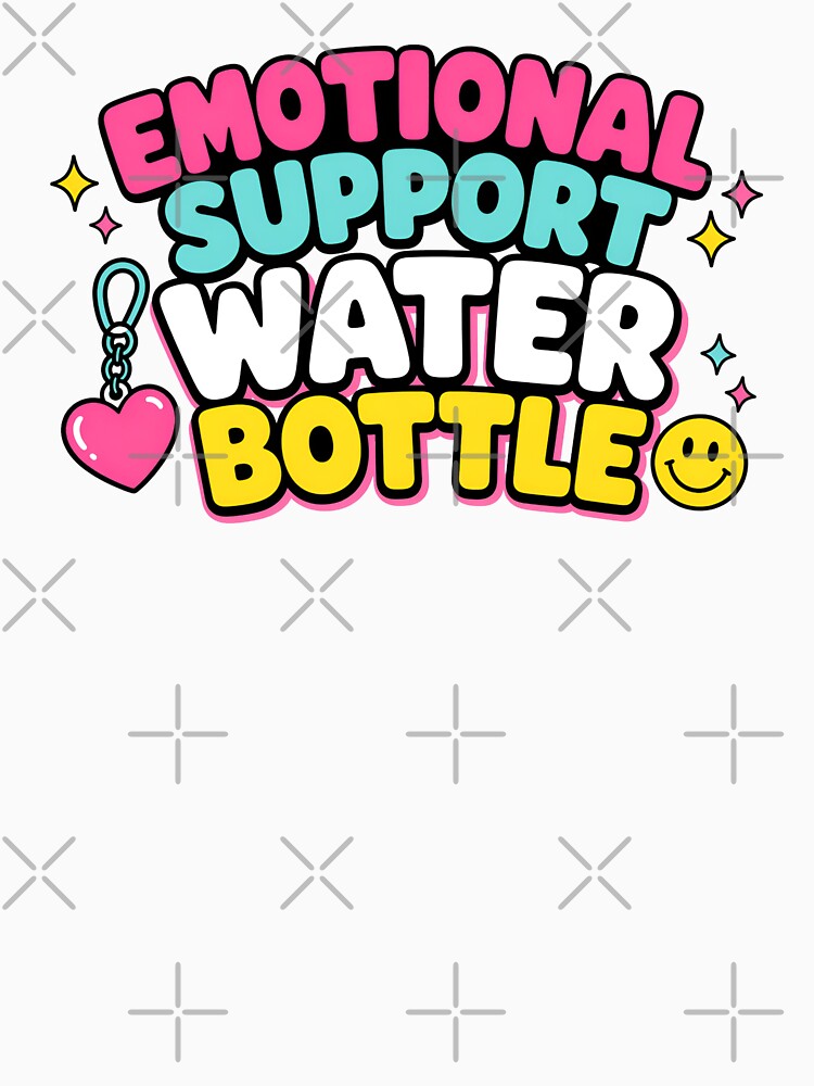 Emotional Support Water Bottle Retro Typography by Fenay Designs
