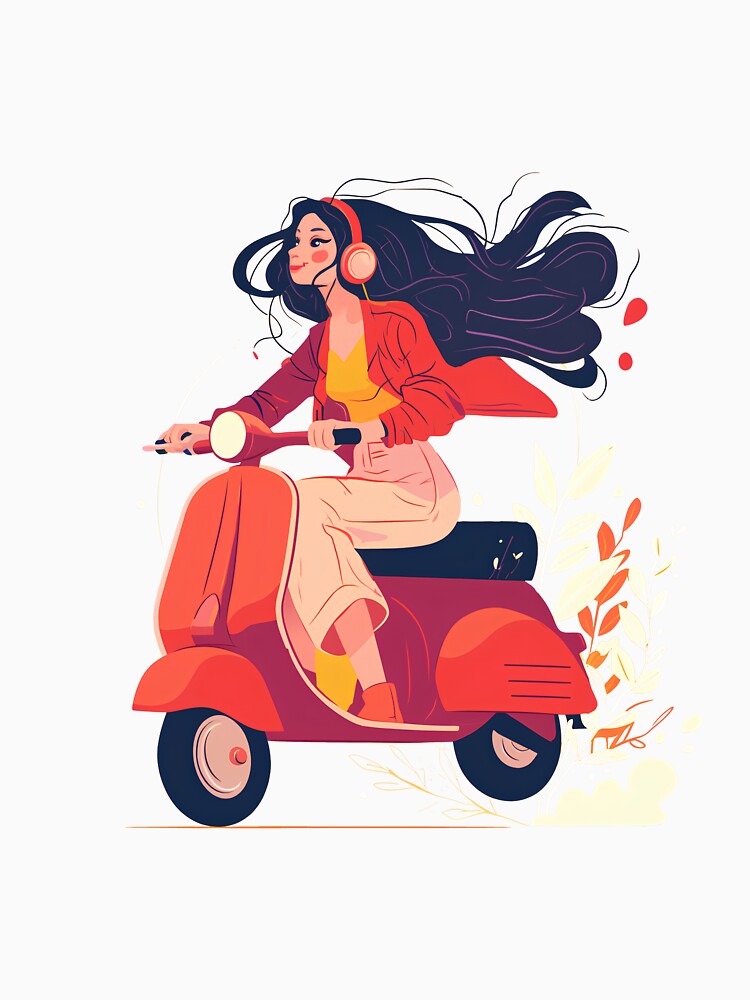 Minimalist Scooter Girl by Windy-market