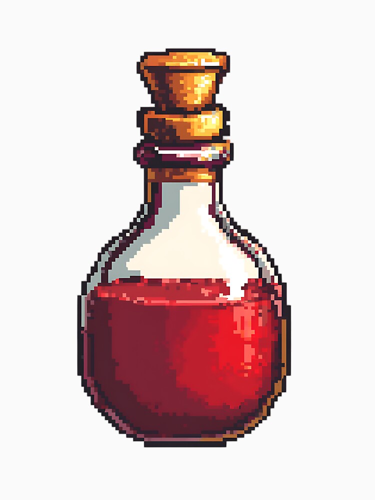 Retro Pixel Art: 8-bit Health Potion by bapupa