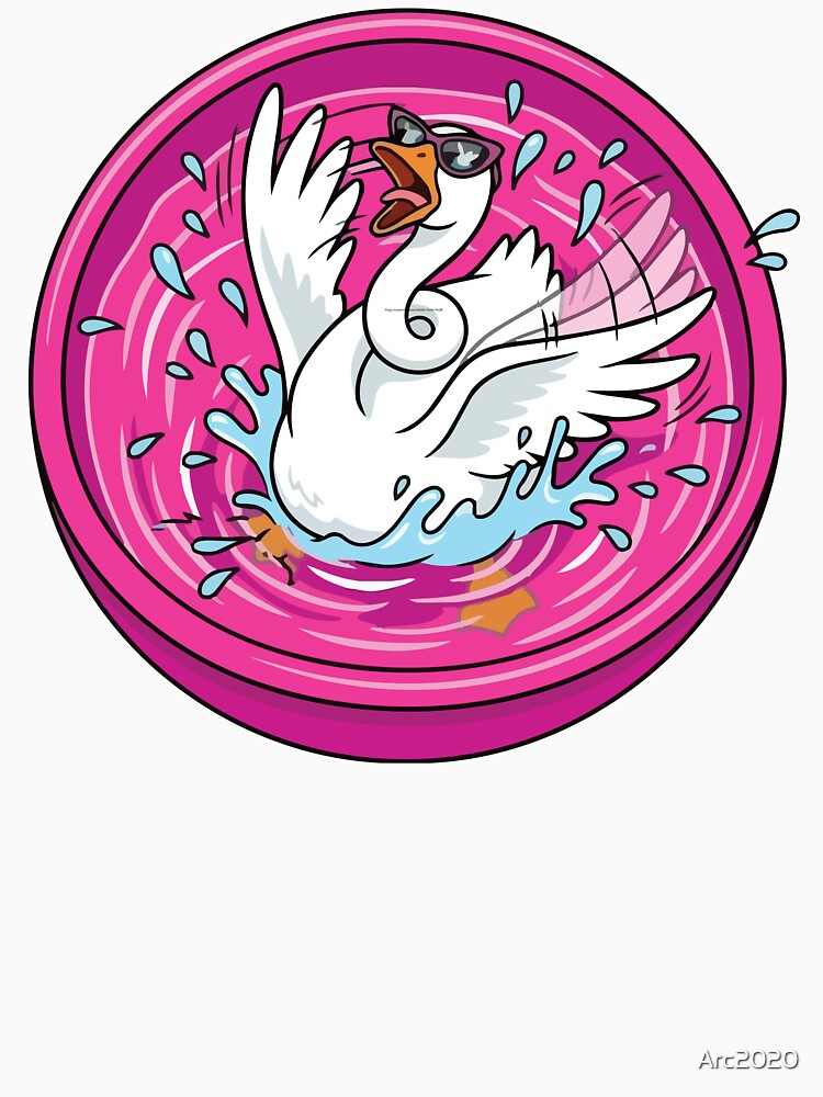 Silly Goose Splashing Pink Kiddie Pool Retro by Arc2020