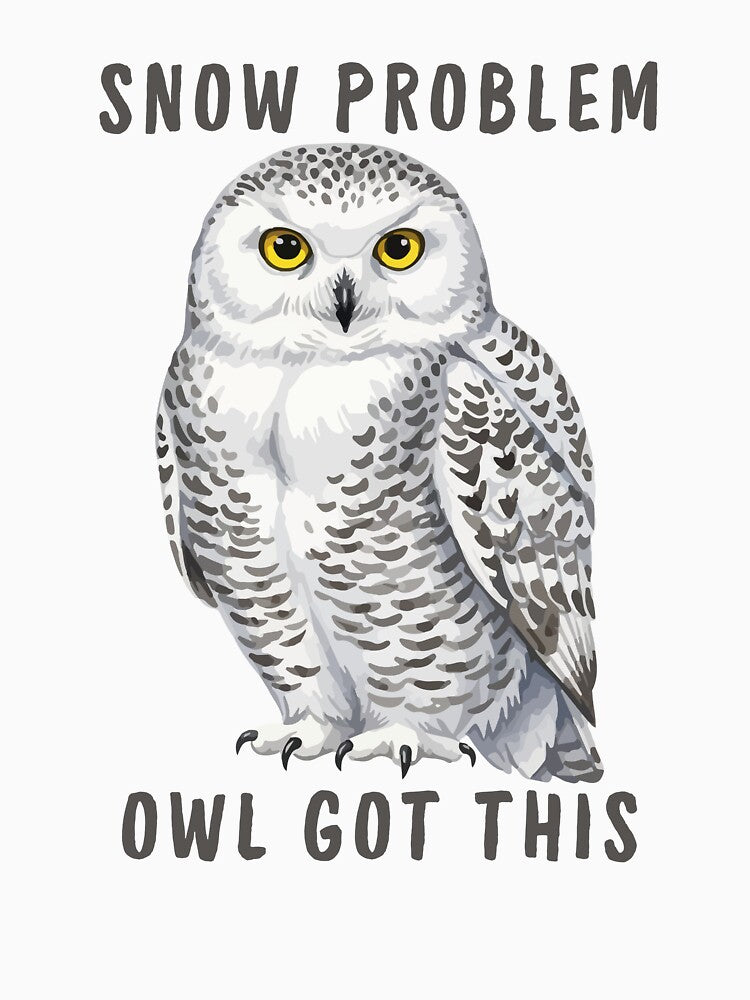 Snow Problem Owl Got This Funny Snowy Owl Pun by gillys