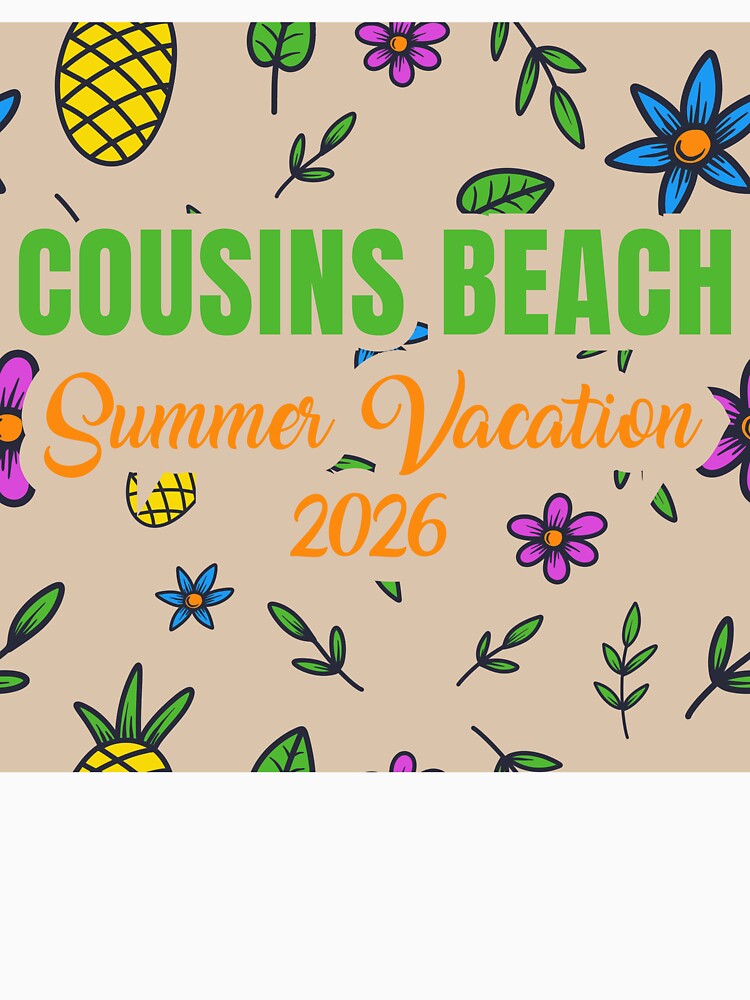 Cousins Beach Summer Vacation 2026 Tropical Floral Pattern by PixelWaveBD
