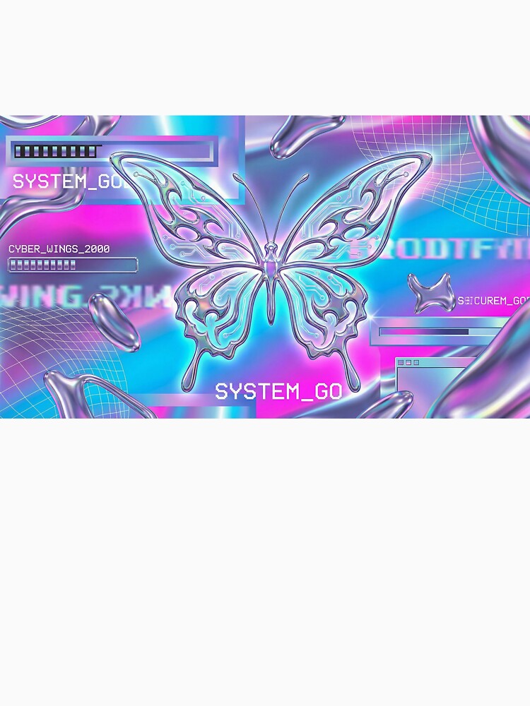 Y2K Cyber Butterfly: Chrome Liquid Metal Aesthetic by AgingeR