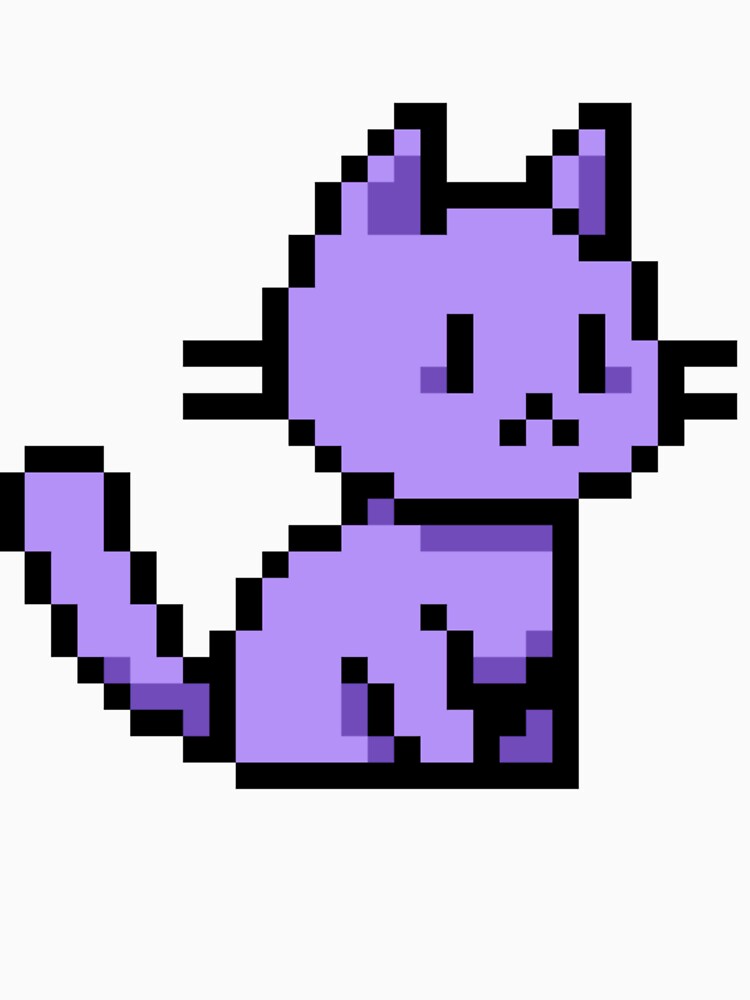 Purple Pixel Cat by Emma Sangorska