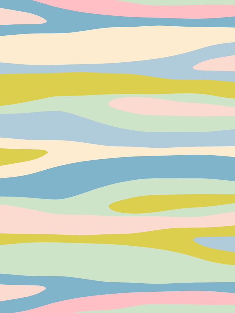 Wild Stripes Modern Abstract Horizontal Pattern Danish Pastel Blue Pink Chartreuse by kierkegaard