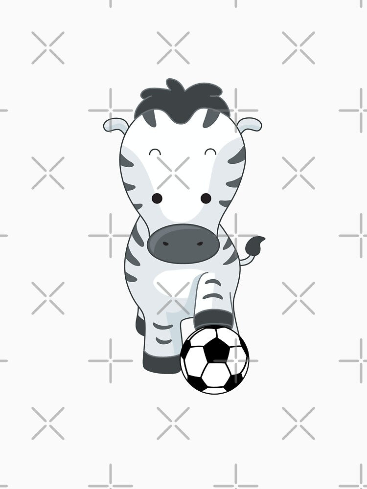 Cute Zebra Holding Soccer Ball by ijdesigns
