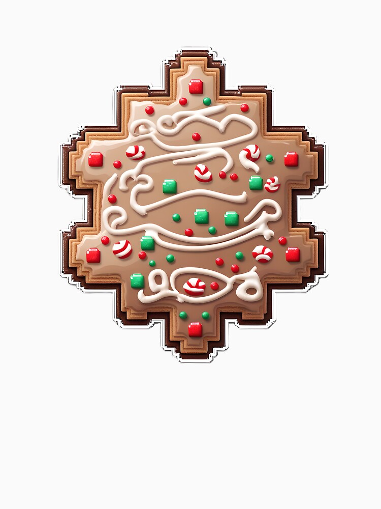 Cute Pixel Christmas Cookie with Icing and Sprinkles by BankMano
