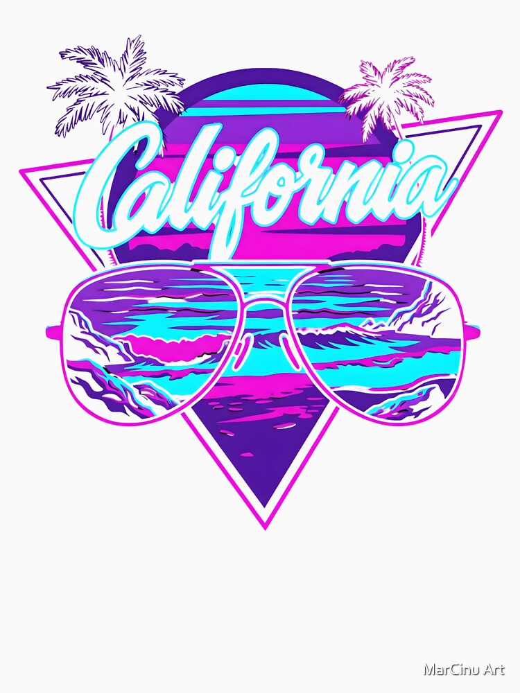 Synthwave California Retrowave Aviator Sunset by MarCinu Art