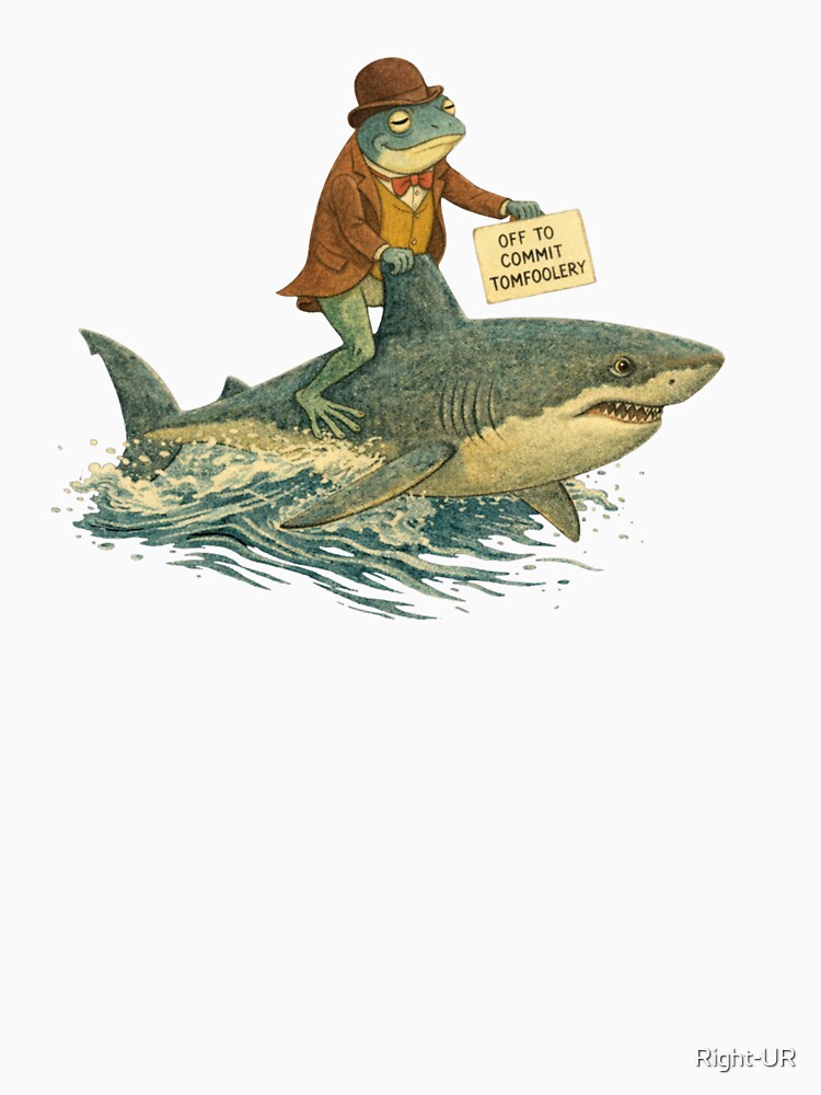 Whimsical Frog Riding On Top Of A Shark by Right-UR