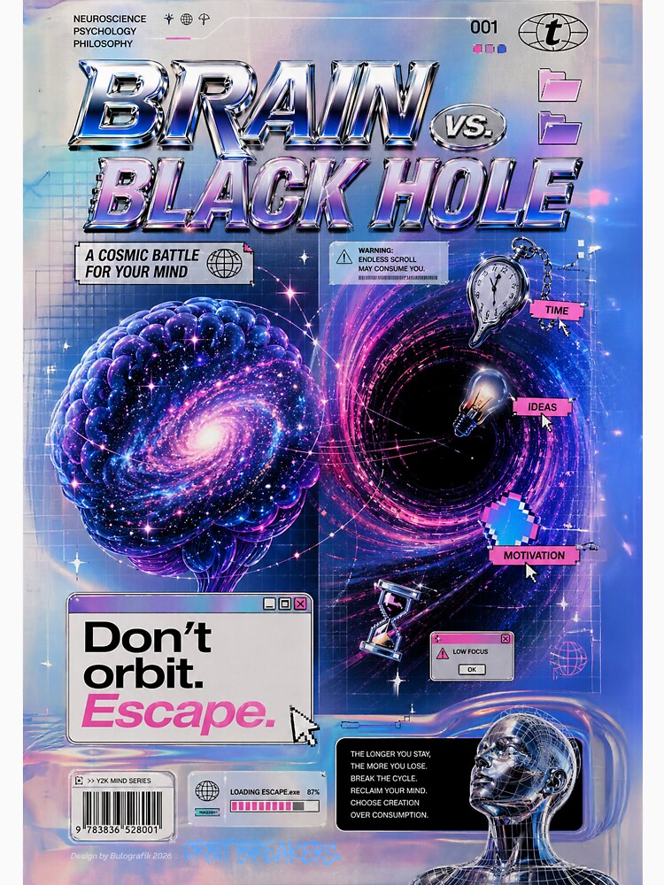 Brain vs Black Hole – Y2K Cyber Aesthetic Escape by Bulografik