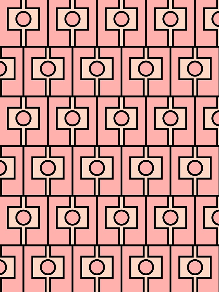 Blush Pink Rektangel Geometric Mid Century Modern Pattern by kierkegaard