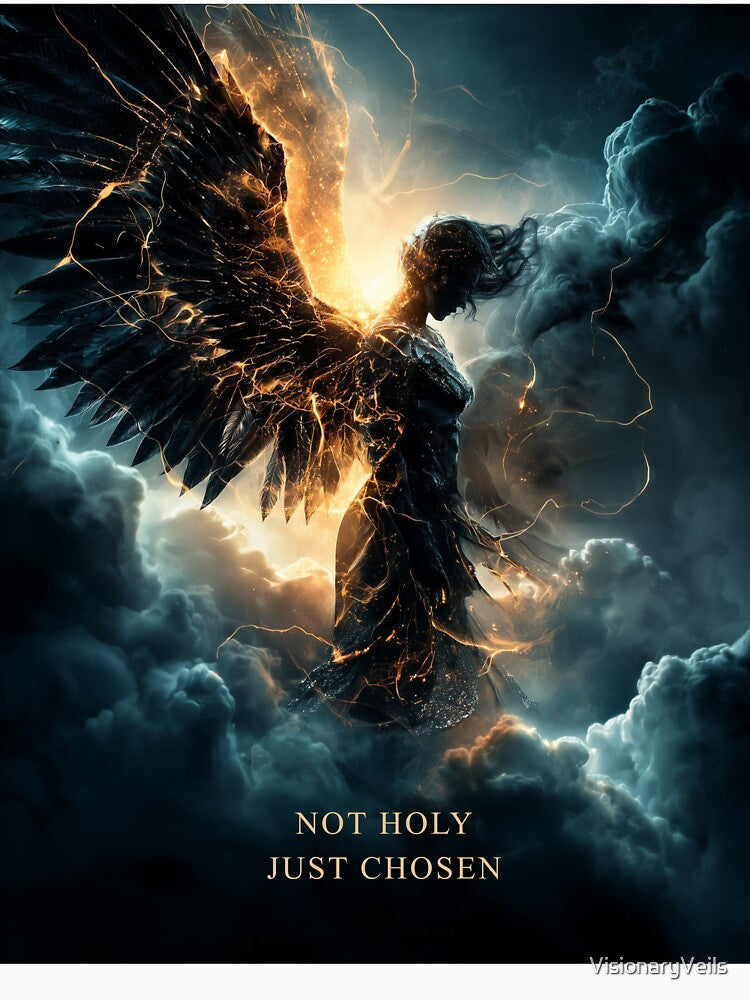 Not Holy, Just Chosen – Dark Angel Surreal Art by VisionaryVeils