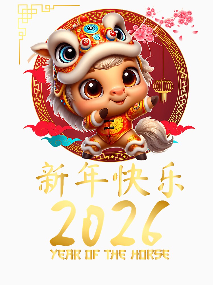 Year Of The Horse 2026 Cute Chinese Lunar New Year 2026 by SarahLeanne1