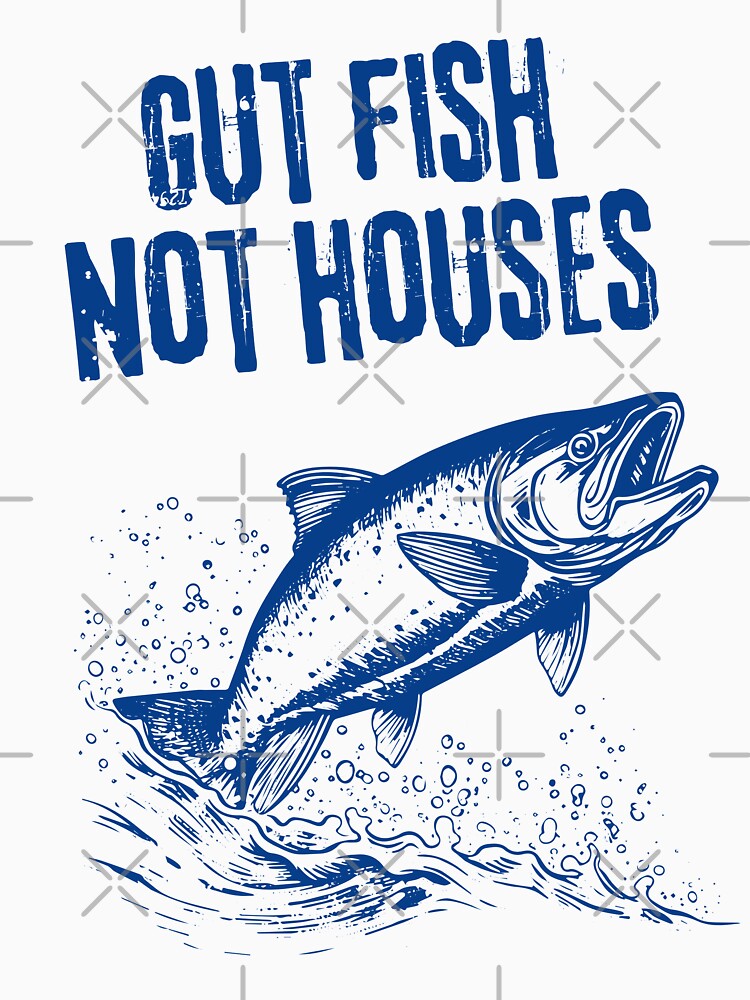 Coastal ِmarine life Gut Fish, Not Houses Coastal Conservation by Feather Art