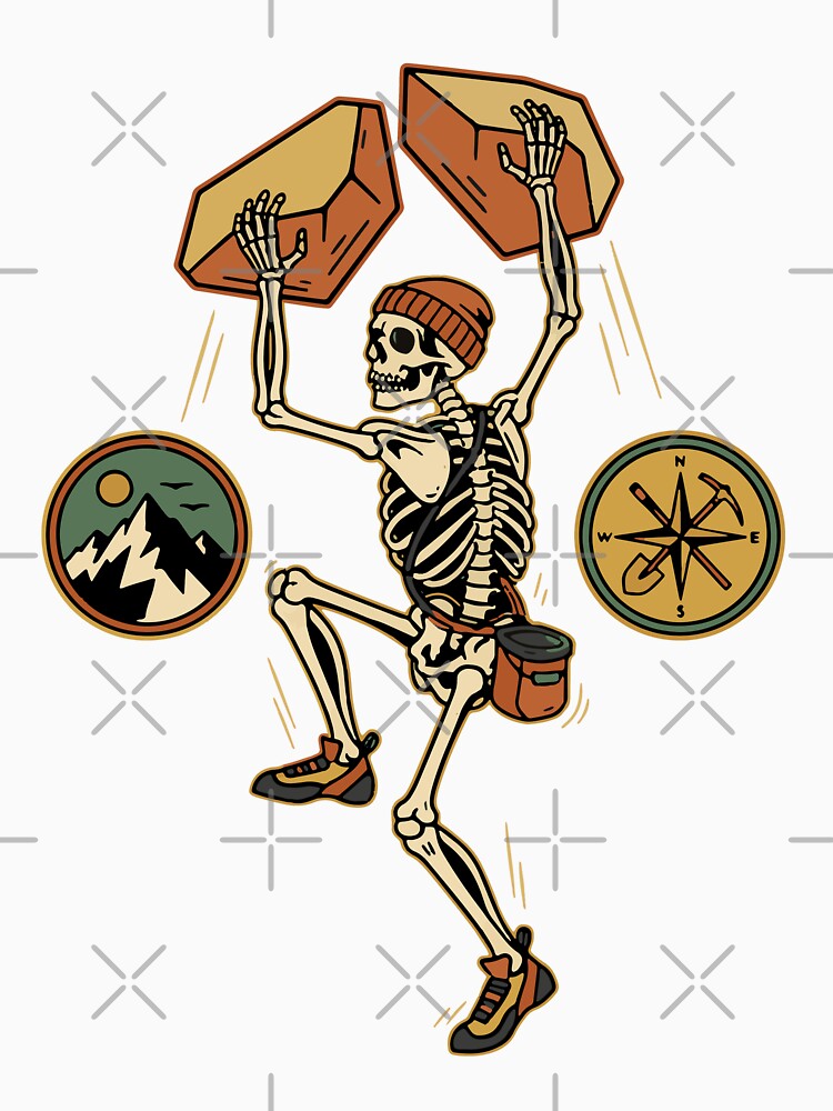 Skeleton Climber Adventure Mountains Compass by LuminOrb