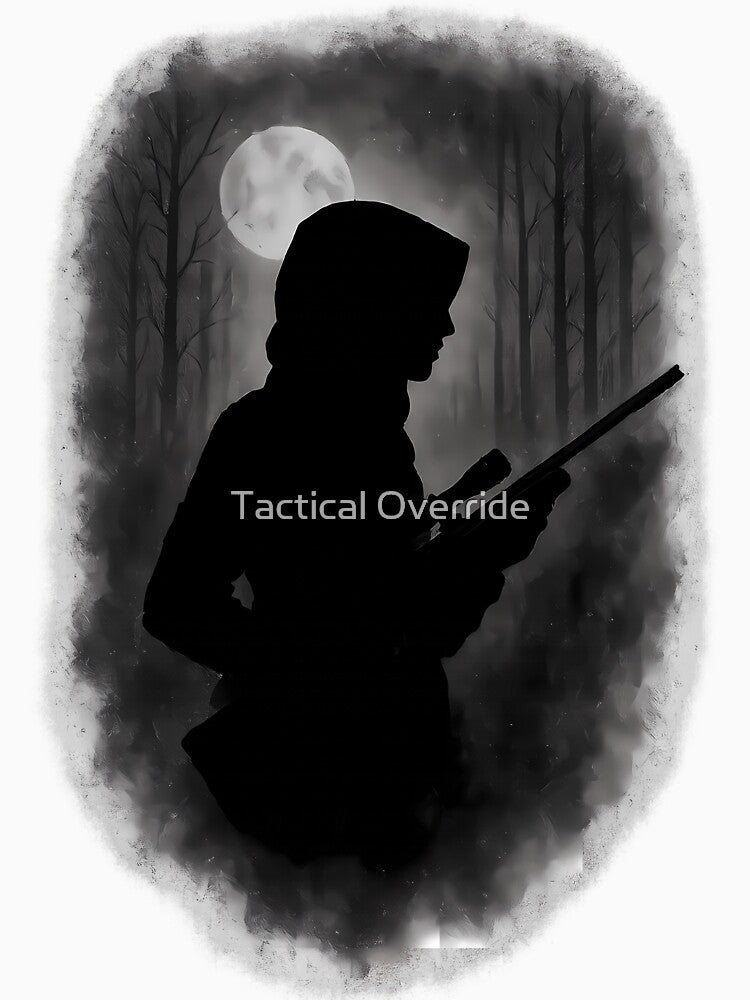 Silhouette Sniper Woman in Moonlit Forest by Tactical Override