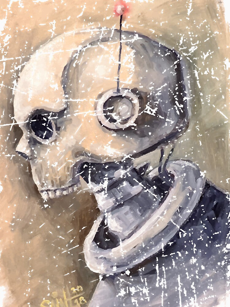 Skull Robot. Vintage grunge style by ErchulMali