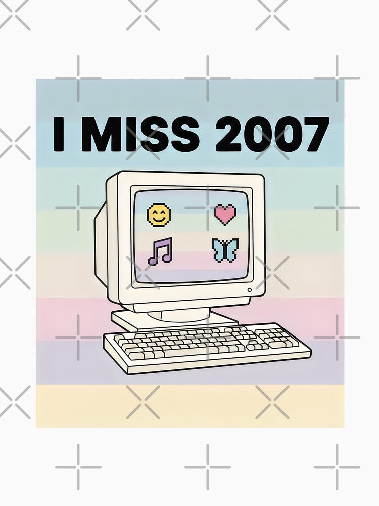 I Miss 2007 Retro Aesthetic Y2K Pastel Computer Art by SplashTastic