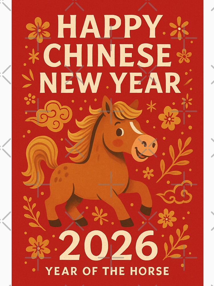 2026 Chinese New Year Horse Zodiac Card by Aryabek