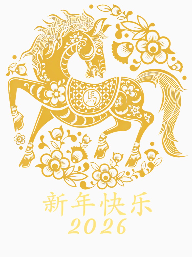 Happy Lunar Chinese New Year Of The Horse 2026 Zodiac by MavisJoseph