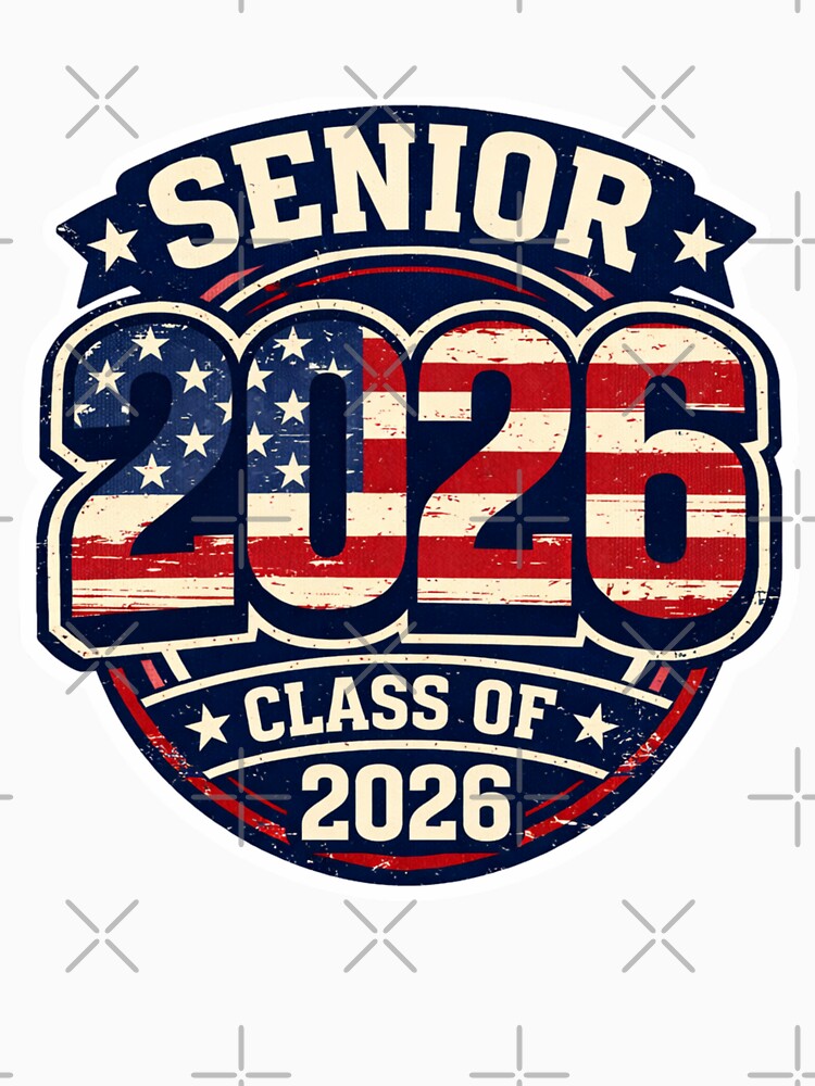 Patriotic Senior 2026 Sticker – Class of 2026 American Flag Graduation Design by Best Designer