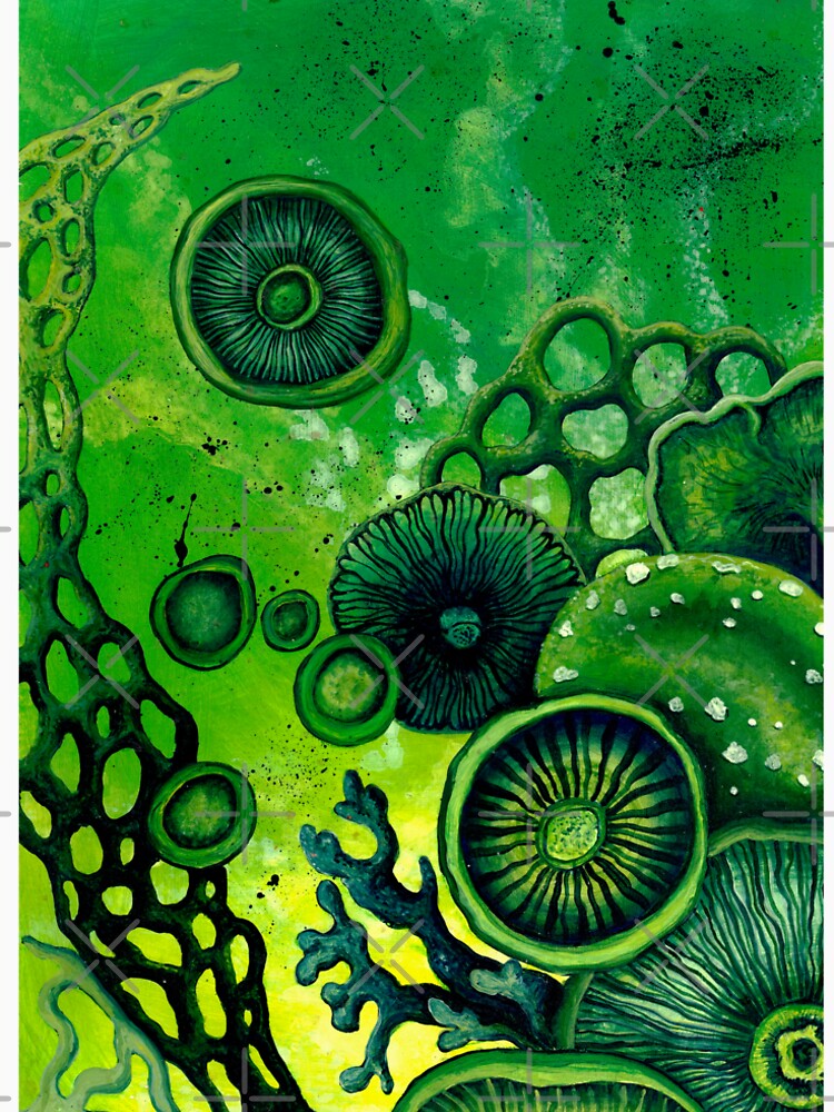 Green Mushroom World by DanjaArt
