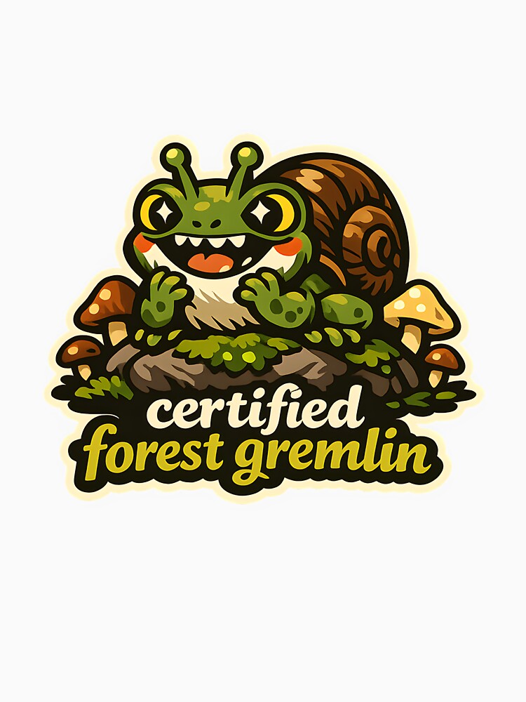 "Certified Forest Gremlin" | Aesthetic Snail Frog & Mushroom Core by Naviora
