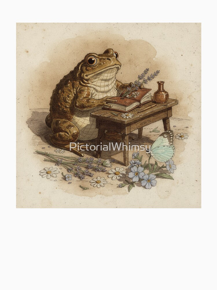 Cottagecore Frog Flower Press - Vintage Nature Art by PictorialWhimsy