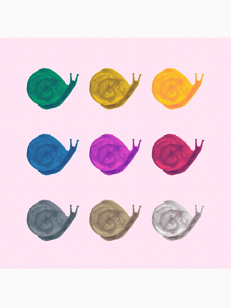 Colorful Snails Grid Art - Retro Pastel Aesthetic by Kapsula2023