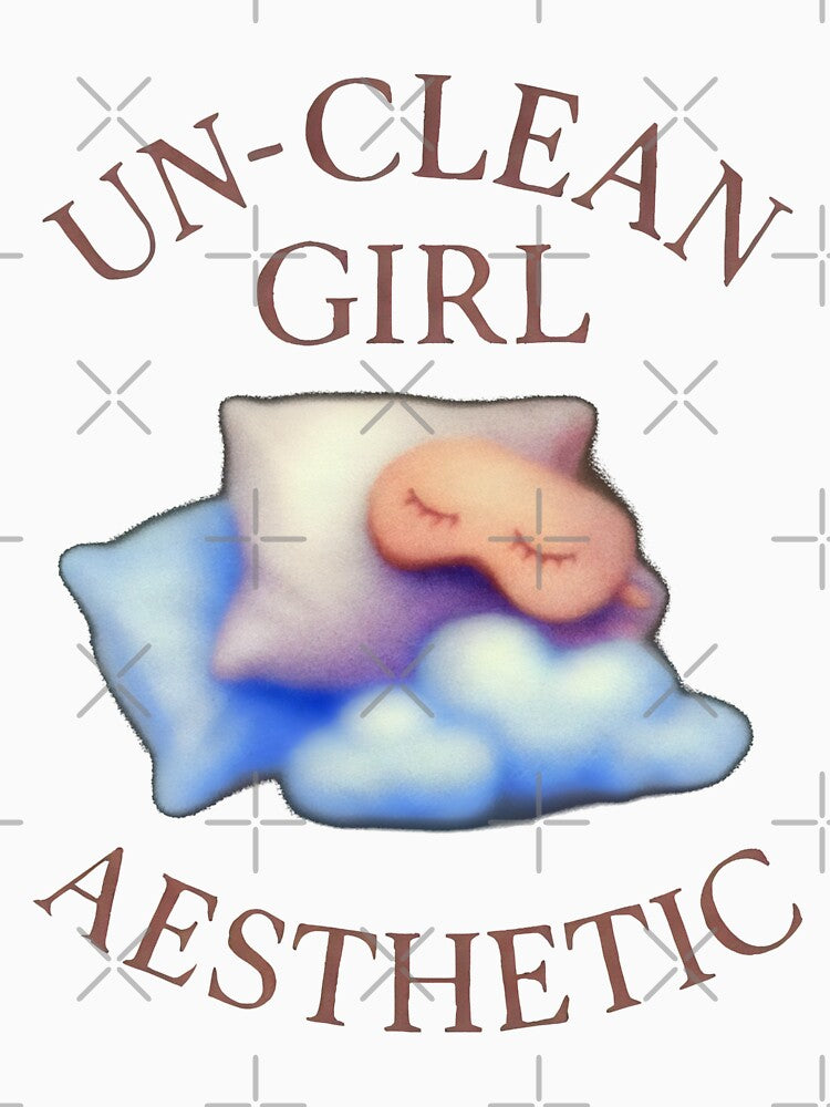 Un-Clean Girl Aesthetic Pastel Pillow Cloudcore Sleep Mask Design by SplashTastic