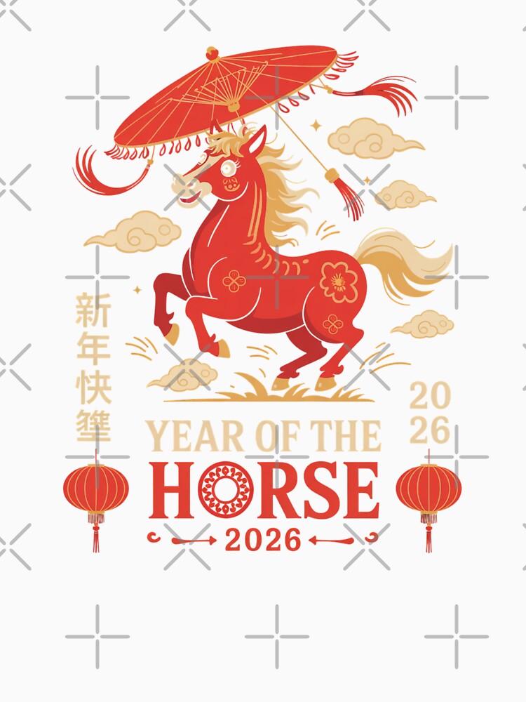 2026 Year of the Horse Festive Chinese New Year Design by Gogetgiggles