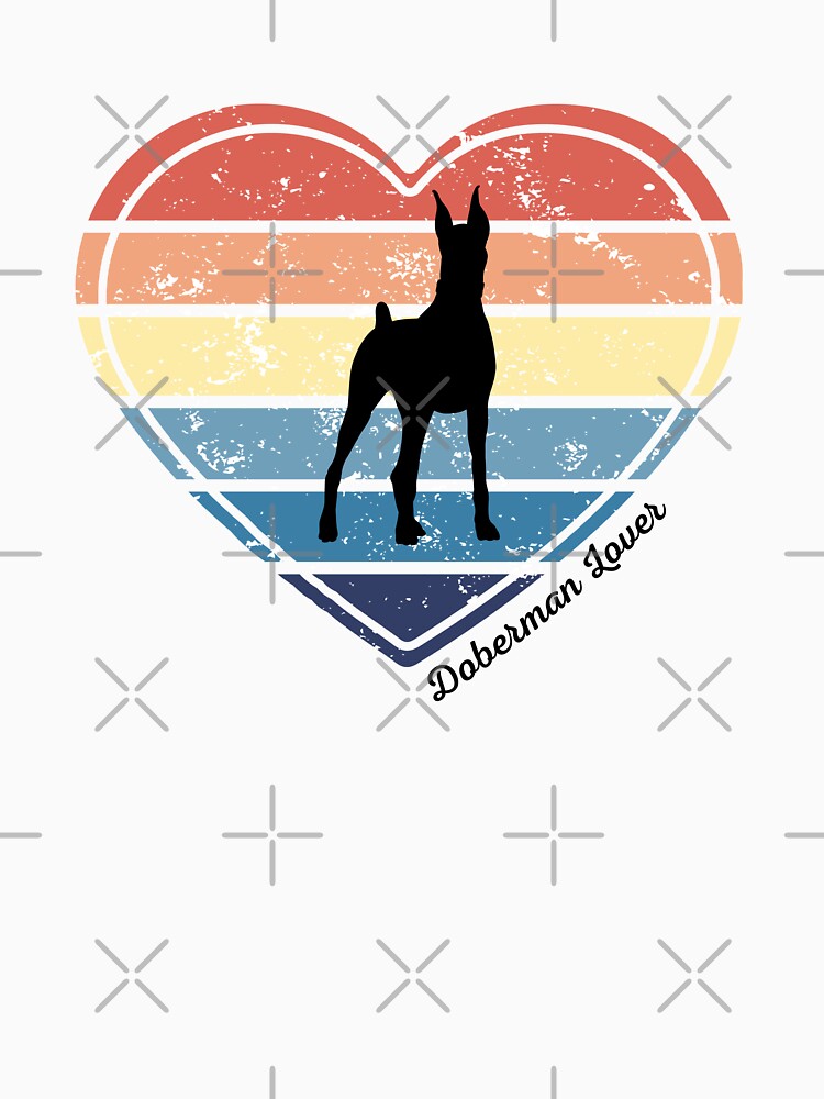 Doberman Lover Retro Sunset Heart by Print-A-Joke