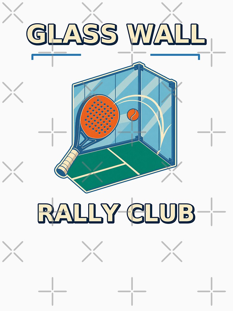 Glass Wall Rally Club Retro Padel Design by Freshloop Studio | Whimsical Vintage Art