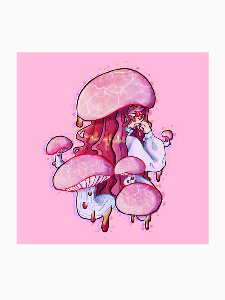 Sad Mushroom Girl - print by SwinderSK