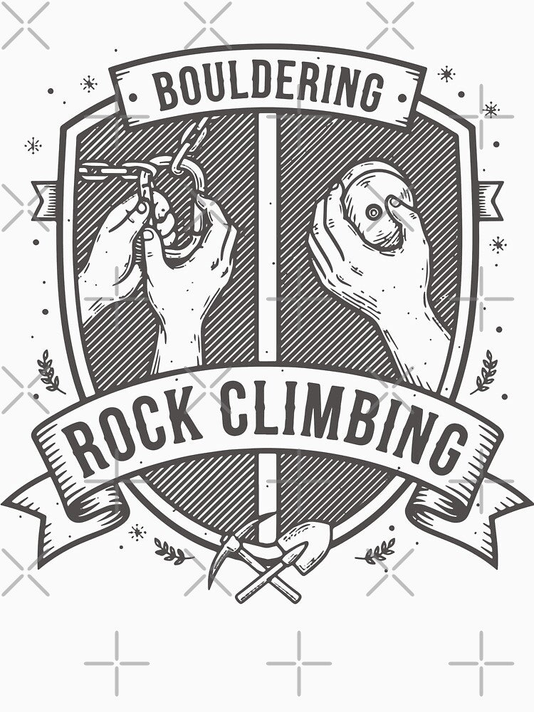 Rock Climbing Bouldering Shield Design by LuminOrb