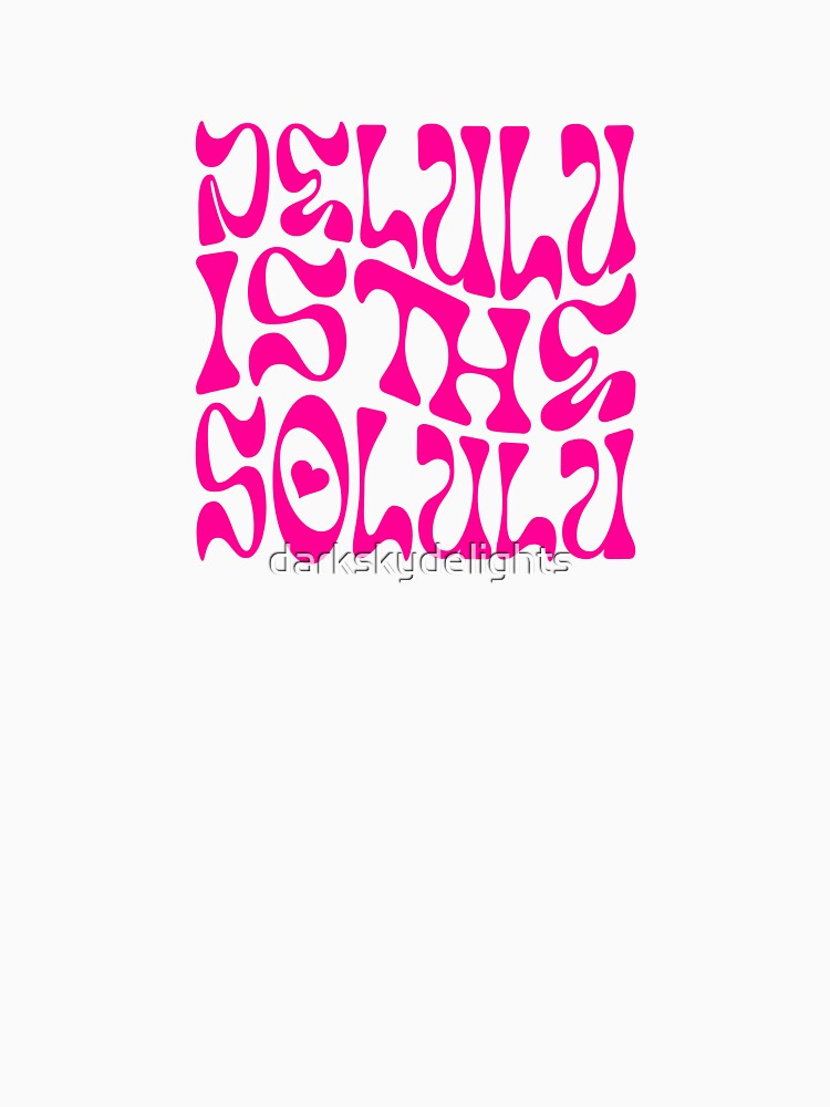 Delulu Is the Solulu Groovy Hot Pink Gen Z Aesthetic Funny TikTok Y2K Meme Quote by darkskydelights