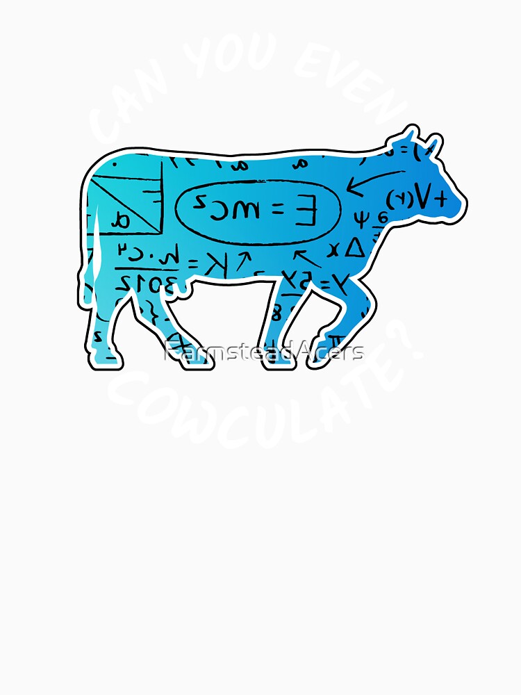 Black version of Blue cow Can you even calculate? Funny colorful cow puns Calculator by FarmsteadAcers