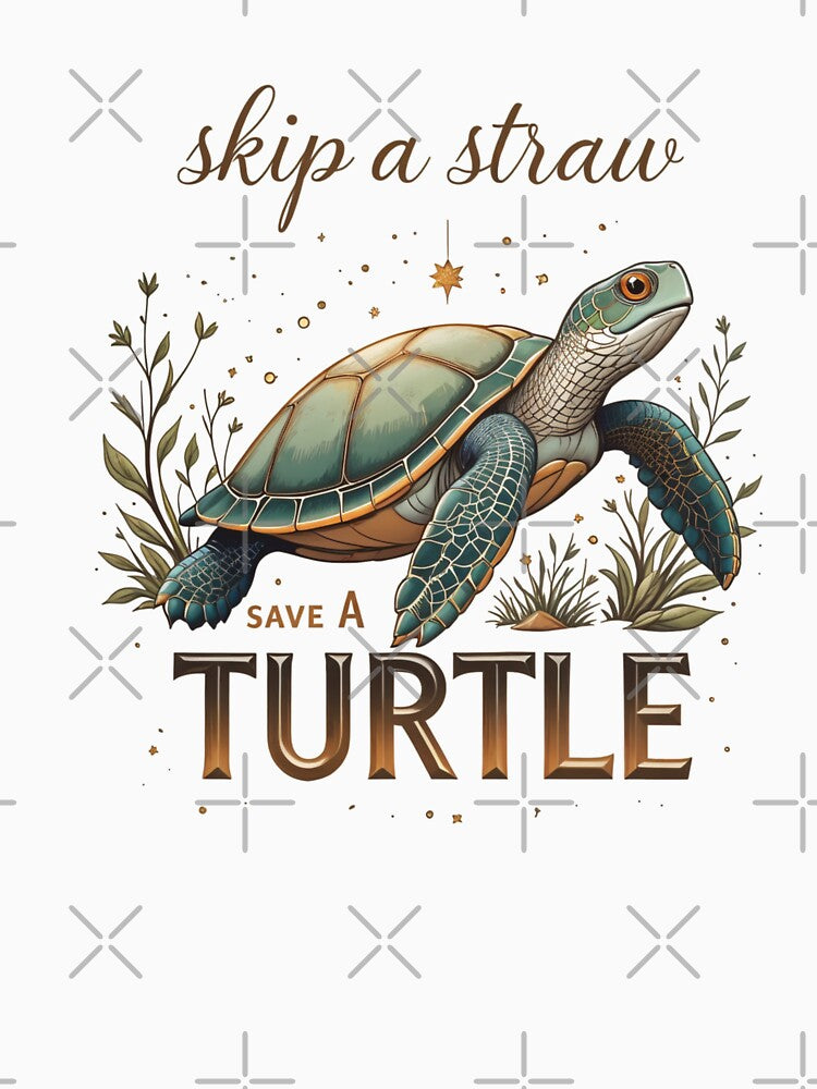 Save the Turtles - Skip the Straw Eco Art by latelierdechris