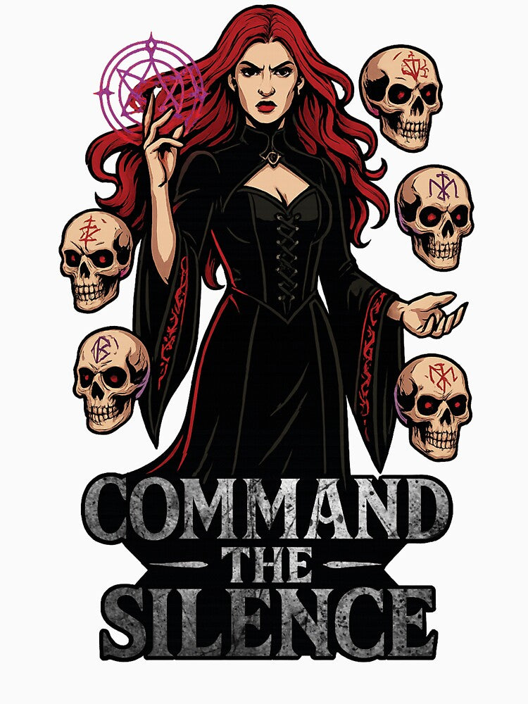 Command the Silence – Dark Sorceress Gothic Skull Art by The Midnight Fiber