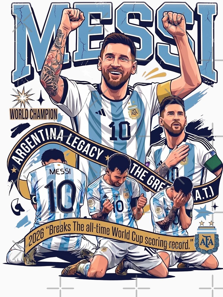 Messi GOAT World Champion Graphic Tee Soccer Fan Shirt by tshirtswonder