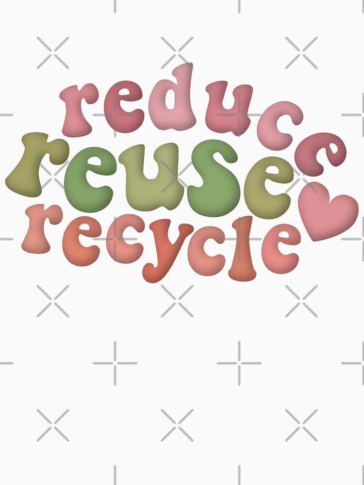 Reduce Reuse Recycle Environmental Advocacy Pink Green Retro by cashewdays