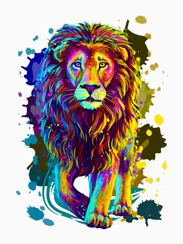 Cool Colorful Wild Lion Stylish  Lion Graphic Design by UKAmobile