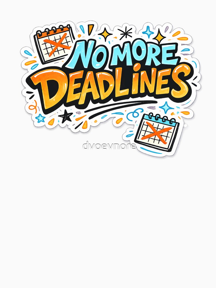 No more deadlines motivational art with crossed-out calendars, AI generated by dvoevnore