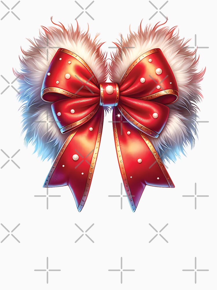 Adorable Fluffy Red Christmas Bow by DesignRealmX