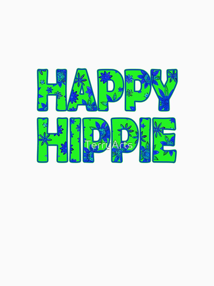 Happy Hippie Words Flower Power Free Spirit Hippie Vibes 3 of 4 by Beachy